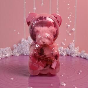 🐻PINK PLASTIC GUMMY BEAR CONTAINER  NEW WAY TO CELEBRATE VALENTINE DAY GIFT SET